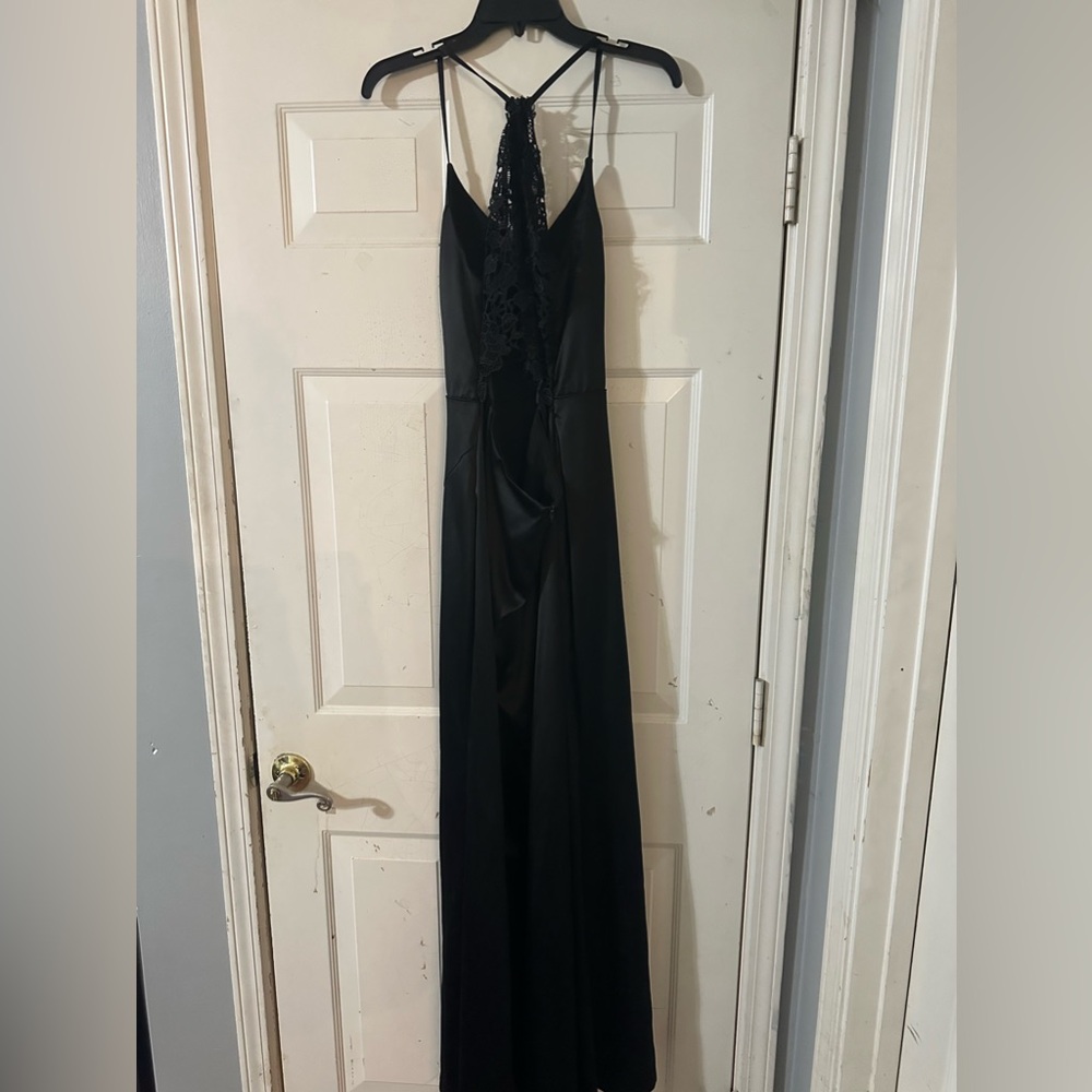 Sequin Hearts Black Prom Dress
